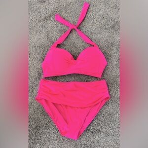 Women’s Vibrant Pink Bikini Set - Size XXL - Worn 1 Time - PTP 17” - Waist 16”